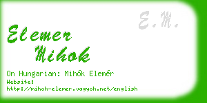 elemer mihok business card